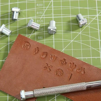 

43pcs/set 8mm / 0.32" Carbon Steel Symbol Stamp Set For Metal Jewelry Leather