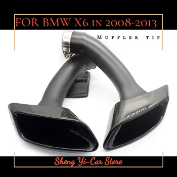 

Hotselling! one pair black Carbon Fiber Exhaust pipe Muffler Tip Tail pipes for BMW X6 X6M E71 30D 35D 40D in 2008 -2014