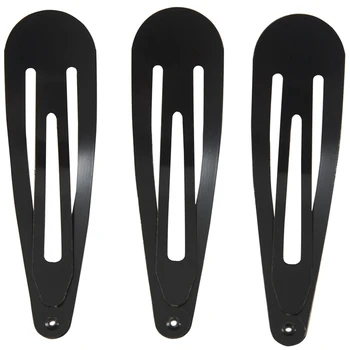 

10 Pcs DIY Hairdressing Black Metal Hair Clips Hairclip 67mm x 19mm