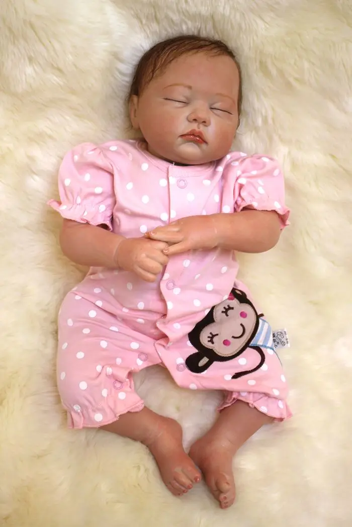 20 Inch 50cm Soft Silicone Handmade Reborn Baby Girl Dolls Realistic Looking Newborn Baby Doll Toddler Cute Birthday Gift