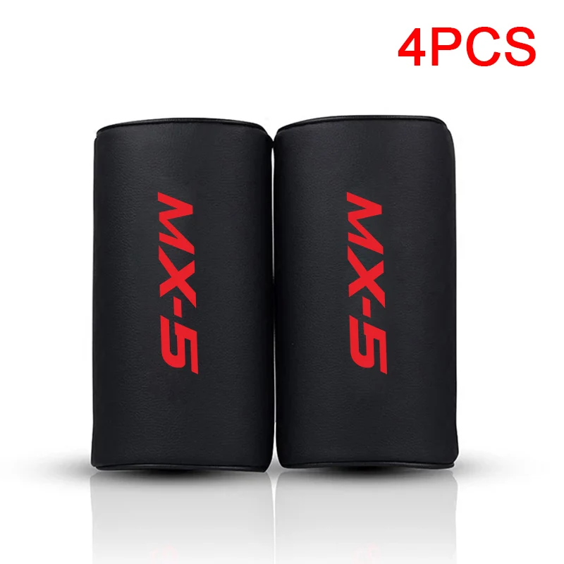 4PCS Автомобильные подушки для шеи из искусственной кожи для Mazda MX-5 MX5, автомобильные подушки для шеи, аксессуары для салона автомобиля - Цвет: 4PCS