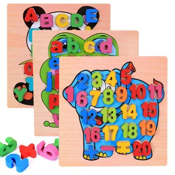 

Sale Child Clutch Plate Wooden Puzzle Baby Digital Letter Shape Puzzle Early Learning & Education Toy Colorful For Children