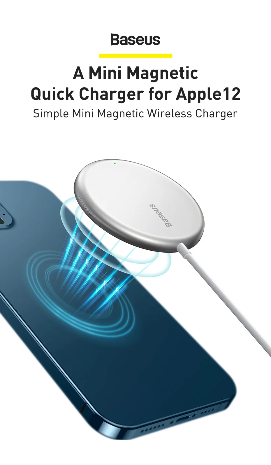 Đế sạc không dây nam châm Baseus Simple Mini Magnetic Wireless Charger