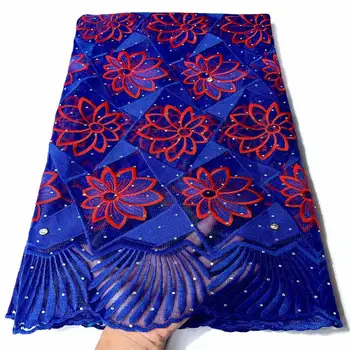 

High Quality 2020 French Net Lace Fabric For Nigeria Wedding Dress Embroidery Design African Tulle Siwss Mesh Voile Lace 5 Yards