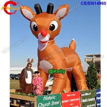 Free door shipping outdoor inflatable deer cartoon for sale, commercial advertising inflatable air balloon inflatable reindeer