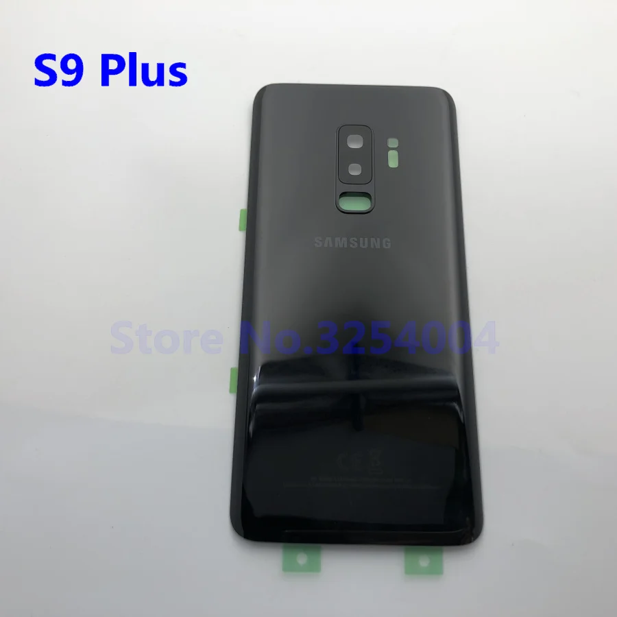 S9 Plus Black Чехол на заднюю батарейку для samsung Galaxy S9 Plus G965 G965F, SM-G965FBack, стекло, корпус, клейкая крышка+ рамка для объектива камеры - Цвет: S9 Plus Black