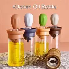 150ml de aceite de cocina botella de silicona de vidrio contenedor de aceite con cepillo para parrilla botella de Spray botella de dispensador de aceite de cocina de Cocina Barbacoa