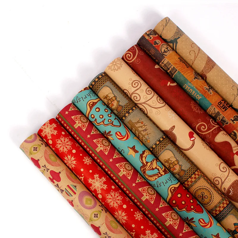 

2PC Cute Christmas Gift Packaging Paper Vintage Flower Wrapping Paper Scrapbook Crafts Decoration Origami Paper Party Supplies
