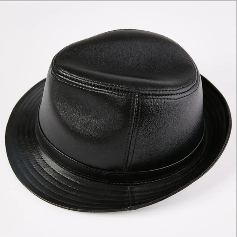 SHALUOTAOTAO Осень Зима Новая шляпа из натуральной кожи для мужчин качество овчины Fedoras модные Панамы бренды джазовые шляпы Sombreros