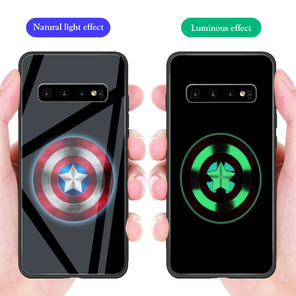 Стекло чехол для samsung Galaxy S10 S10e S9 S8 S7 Примечание 10 9 8 A30 A40 A50 A70 A6 A7 A8 A9 J4 J6 J7 плюс чехол с героями комиксов Марвел