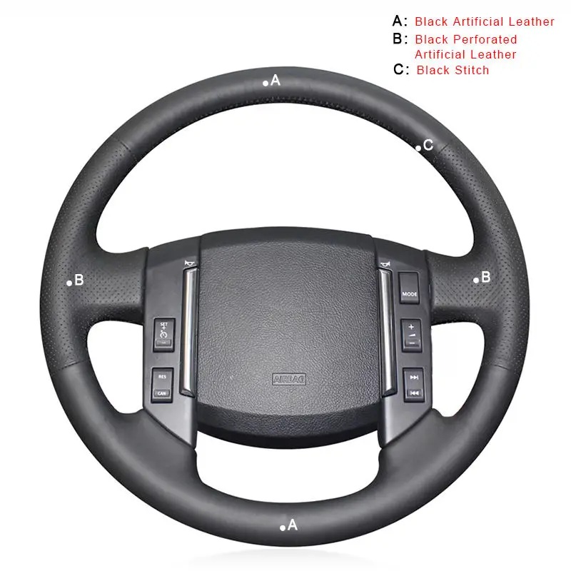 Artificial Leather Авто оплетка на руле Крышка для Land Rover freelander 2 2007-2012 аксессуары для интерьера DIY автомобильные Чехлы автостайлинг - Название цвета: Artificial Leather