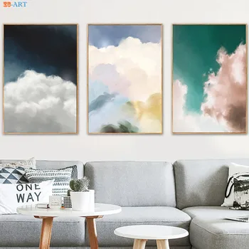 

Cloud Print Abstract Poster Cloudscape Canvas Painting Wall Art Wall Pictures for Living Room Nordic Style Home Decoration