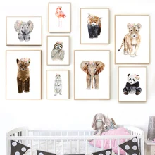 Panda Elephant Leopard Raccoon Koala Wall Art Canvas Painting Nordic Posters And Prints Wall Pictures For Living Room Home Decor