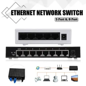 

1Pcs 5V 5-Ports 8-Ports RJ-45 10/100Mbps Gigabit Ethernet Network Switch Internet Hub for TV Computer Games
