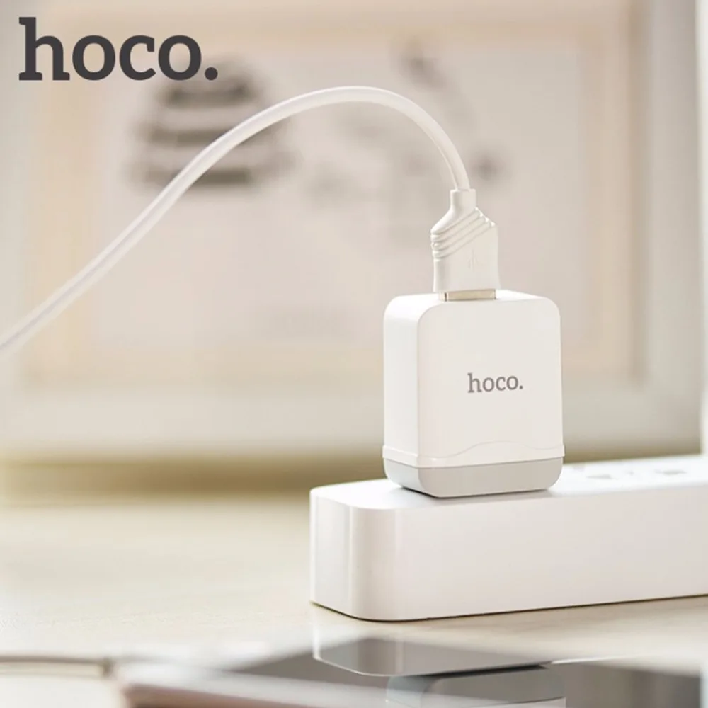 HOCO 5V 2.4A Универсальный USB Зарядное устройство интеллигентая(ый) стены Зарядное устройство штепсельная вилка американского стандарта Портативный дорожный адаптер для зарядного устройства C22 для смарт телефона