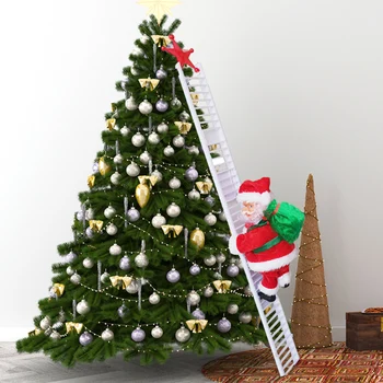 

Electric Climbing Ladder Santa Claus Christmas Climbing Santa Plush Doll Toy Hanging Ornament Tree Indoor Outdoor DNJ998