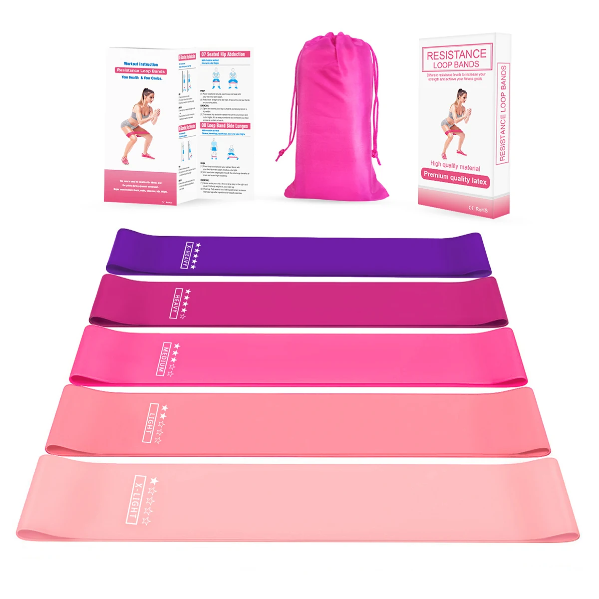 Brand New 5 Levels Of Resistance Loop Bands Fitness Natural Latex