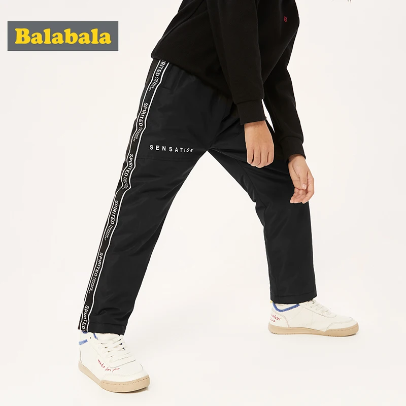 Balabala/детские штаны; брюки для мальчиков; Новинка года; Теплые повседневные штаны для больших детей; модный стиль