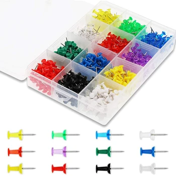 

Colored Map Thumb Tacks, 600 Pack Push Pins with Steel Point and Round Plastic Head for Cork Bulletin Board and Picture