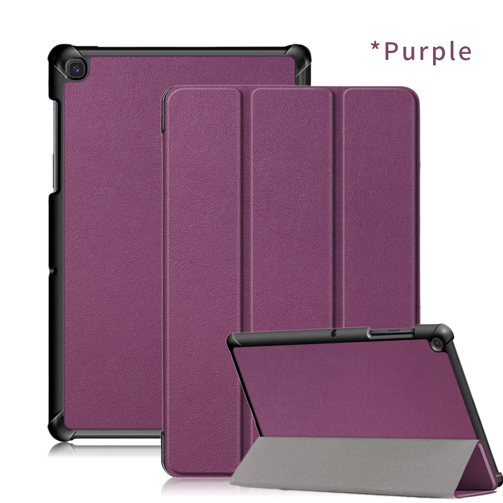 Чехол для планшета для samsung Galaxy Tab S5E SM-T720 SM-T725, умный чехол-подставка, роскошный модный цветной чехол из искусственной кожи с функцией автоматического сна/пробуждения - Цвет: Purple