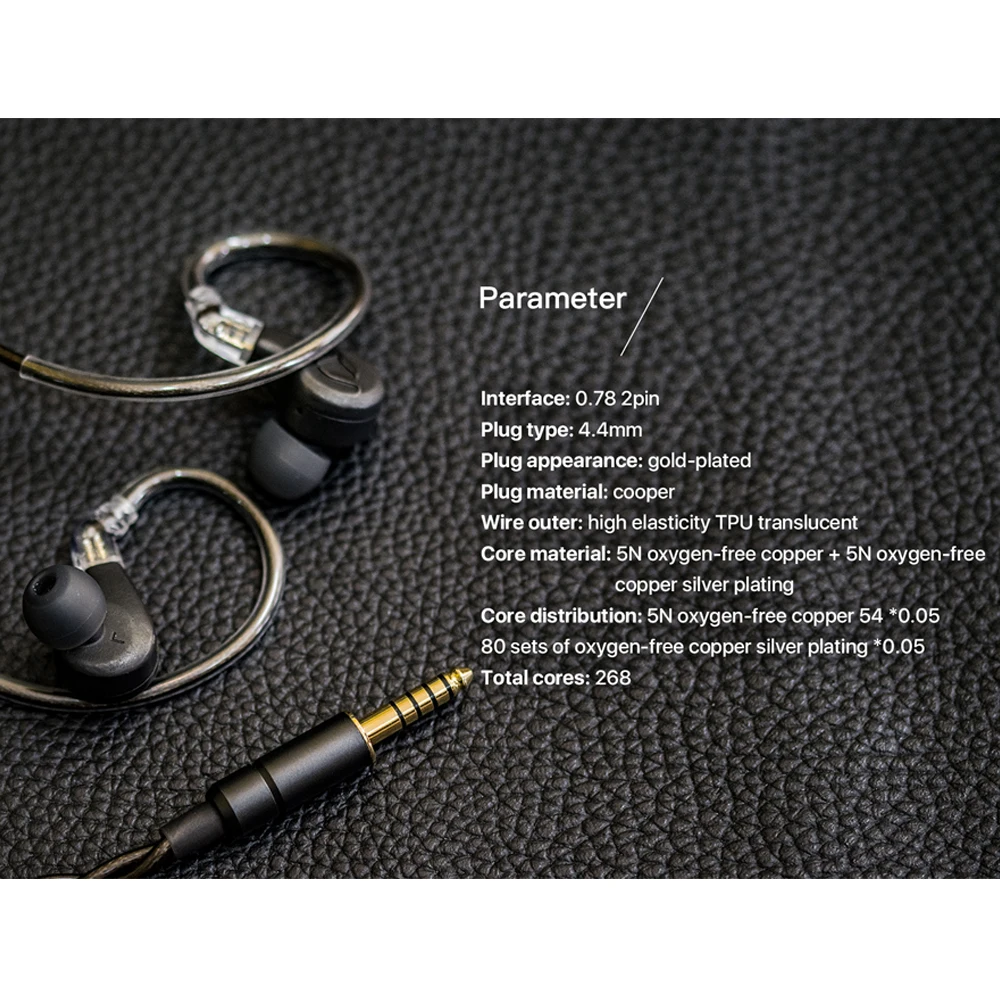 Earphone Accessories HiBy 4 4mm BALANCED Headphone Audio Upgrade Cable 0 78mm 2 Pins MMCX 