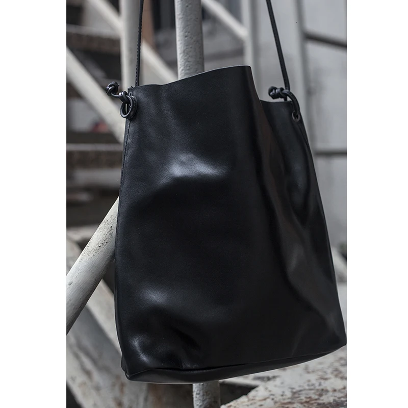 [EAM] Women New Pu Leather Black Split Joint Temperament Personality Accessories Fashion Tide All-match Spring Autumn 1K486