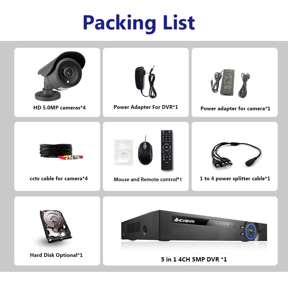  Matrix SONY 335 IR HD 5MP CCTV 4CH DVR Surveillance kit 36 PCS IR-CUT LEDS Array Metal Waterproof 5 - 4000266136006