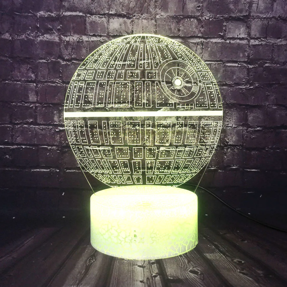 3D визуальная безопасная детская настольная лампа датчик Звездных войн USB