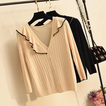

New Shirt V-neck Short Small Knitting Coat Outwear Women Ice Knit Thin Sweater Spring Summer Tops Fashion Knit Bottom Shirts