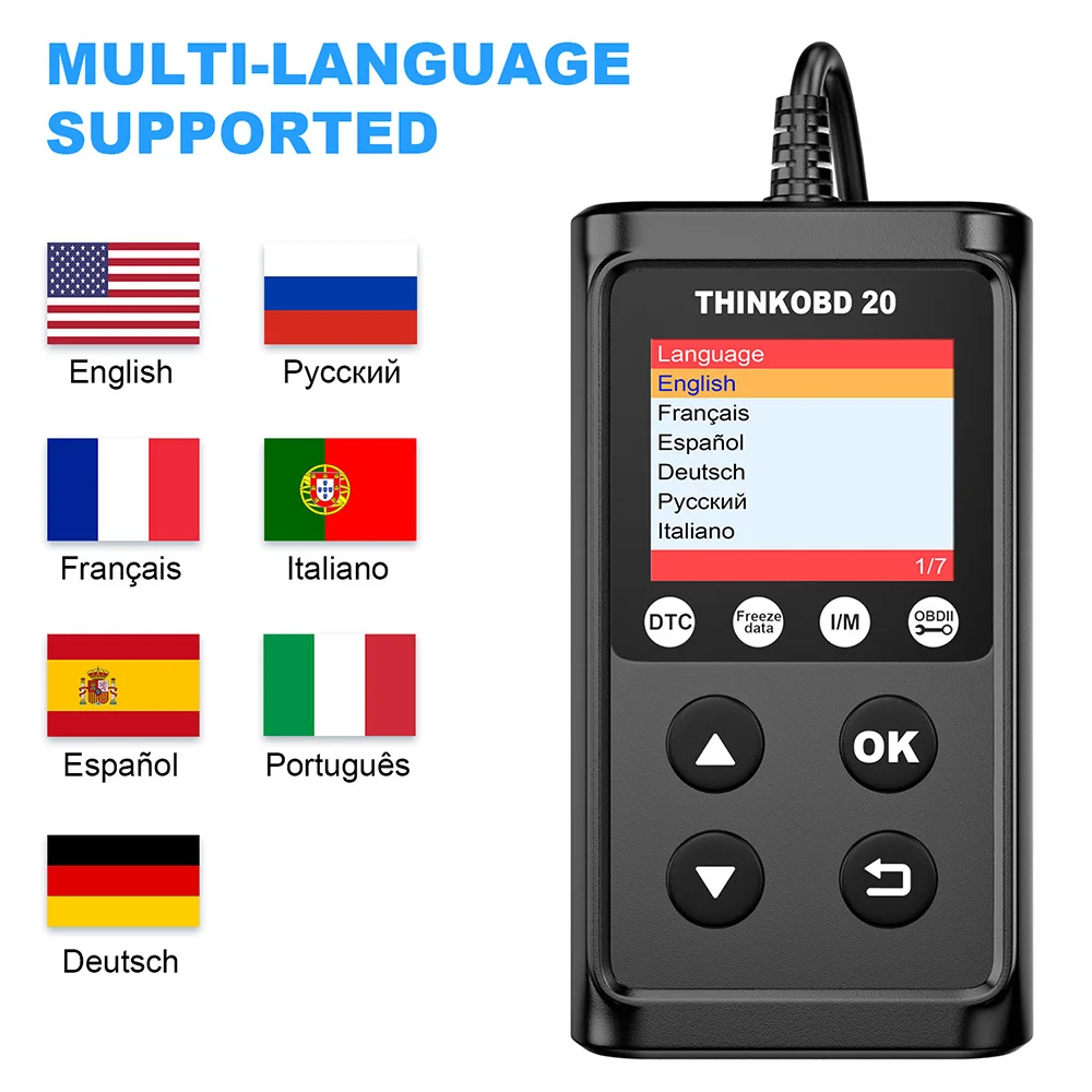 high quality auto inspection equipment THINKCAR THINKOBD 20 OBD2 Automotive Scanner Full Engine Check Code Reader OBD 2 Car Auto Diagnostics Tools Scanner PK ELM327 best car inspection equipment