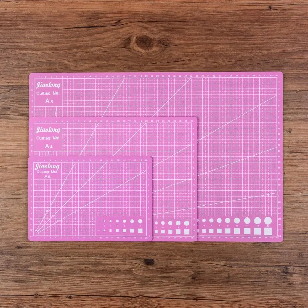 Tapete de corte A3, A4, A5, almohadilla cortada de retales de PVC, herramientas manuales de bricolaje, tabla de corte de doble cara, Color rosa autocurativo