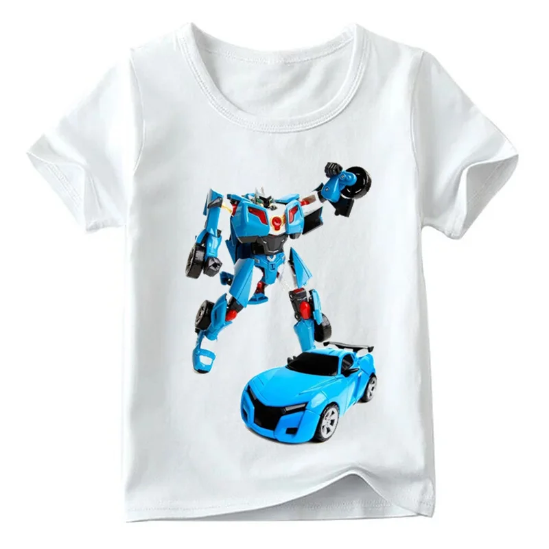 

Children Car T-shirt Cool T Shirt Boys Tobot Print Funny T Shirt Kids Summer Short Sleeve Tops Boys Soft Casual Fashion 6T7T8T