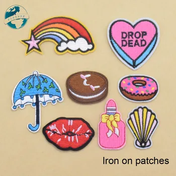 

8 pattern Iron On Patches Ironing insignia diy appliques set embroidery badge clothing cloth sticker diy sewing Accessories#3849
