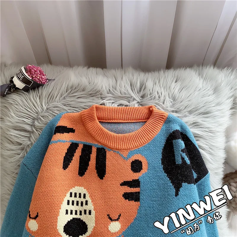 2020 Autumn Winter Women Kawaii Sweater Oversized Knitted Thicken Pullovers Cartoon Outwear Ropa Mujer Loose Casual Ladies Tops