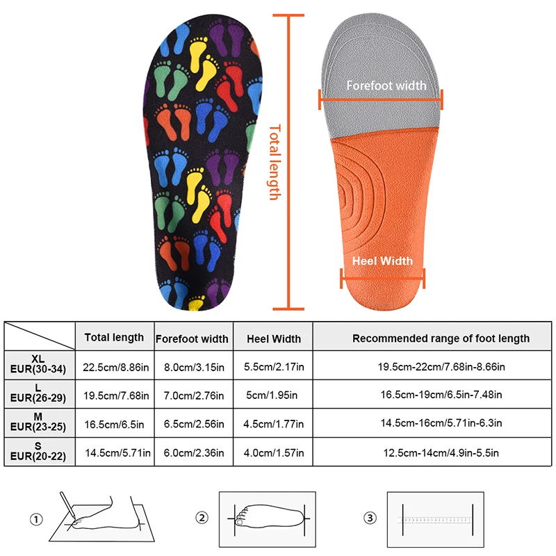 Soumit 3D стельки для детей, ортопедические стельки для поддержки стопы, ортопедический ботинок, подошва для xo-ног, корректор для детей