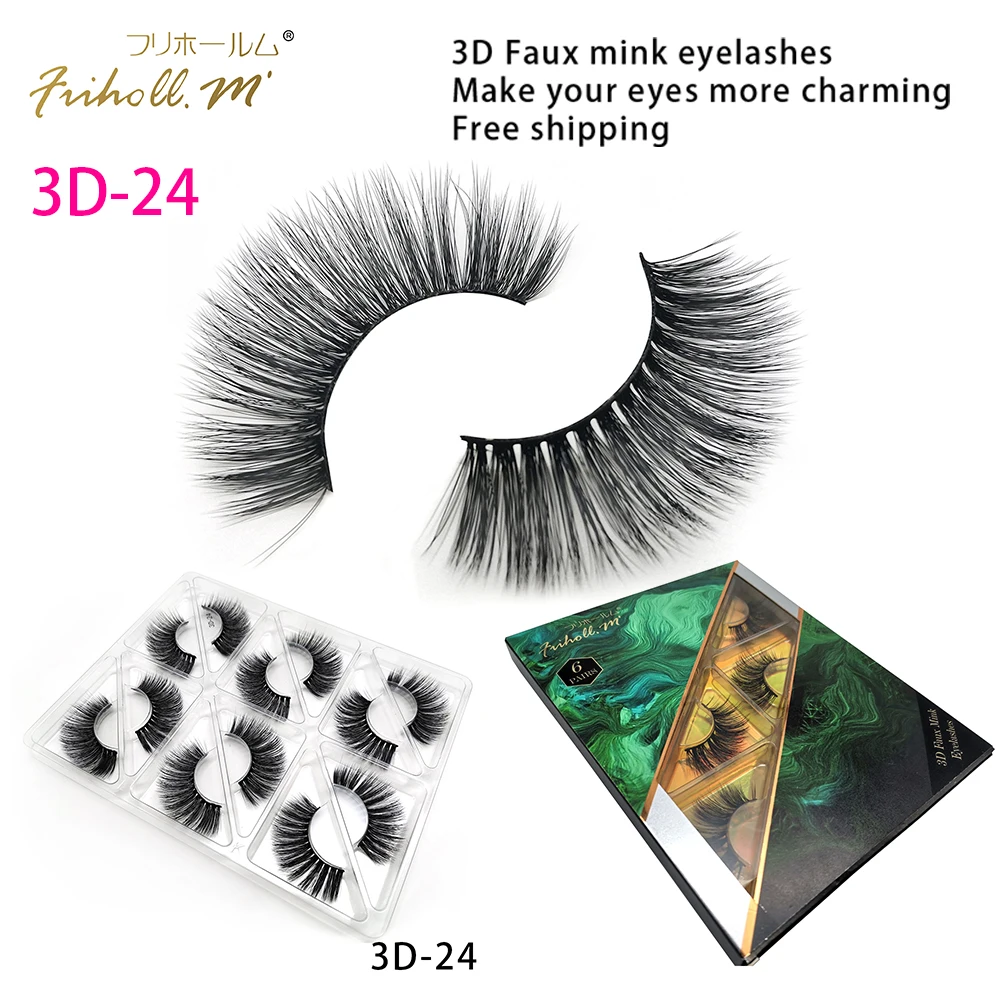 3D-24 Friholl. m ресницы 6 пар 25 мм Искусственные норковые ресницы роскошный макияж 3d5d синтетические шелковые накладные ресницы индивидуальная посылка - Цвет: 3D-24