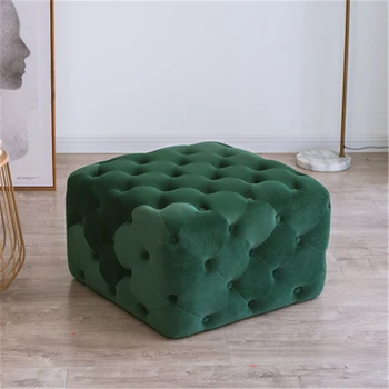

Nordic Fabric Sofa Stool Light Luxury Shoe Changing Stool Home Creative Dressing Stool Living Room Lazy Bedside Footrest Stool