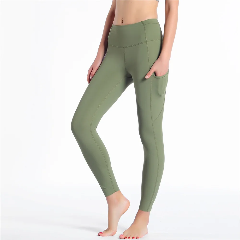 1019-Army green Lulu и lemon, сексуальные тренировочные женские спортивные штаны для йоги, леггинсы с карманами для спортзала, фитнеса, тренировок, пробежек, женские спортивные Леггинсы - Цвет: 1019-Army green