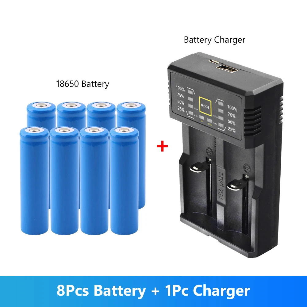 8 шт. 18650 литий ионная литиевая батарея 3 7 V 5000mah перезаряжаемая с зарядным