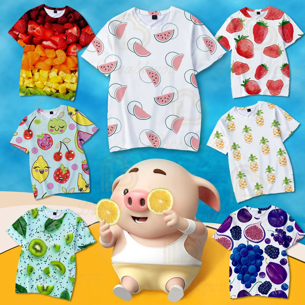 

Fruits Printing T Shirt Summer Women Leisure Funny Top Tee Casual Ladies Female T Shirts Plus Size Woman Clothing
