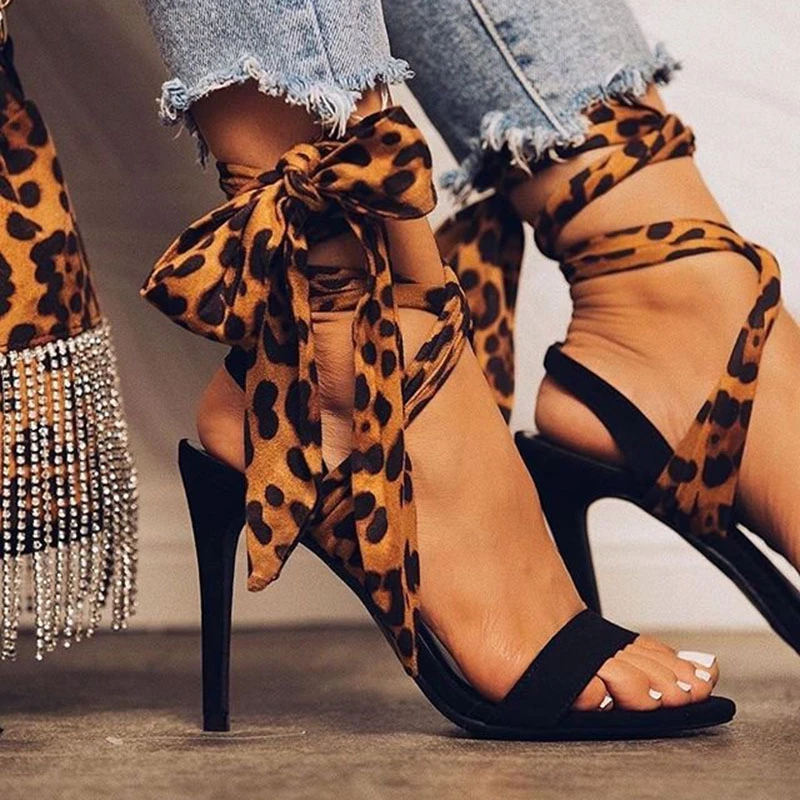 Leopard print ankle strap shoes Clearance
