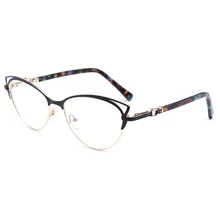 Металлический кошачий глаз, женские очки, оправа, оптическая близорукость, очки по рецепту, оправа, весенние петли, оптические очки, оправа, очки класса