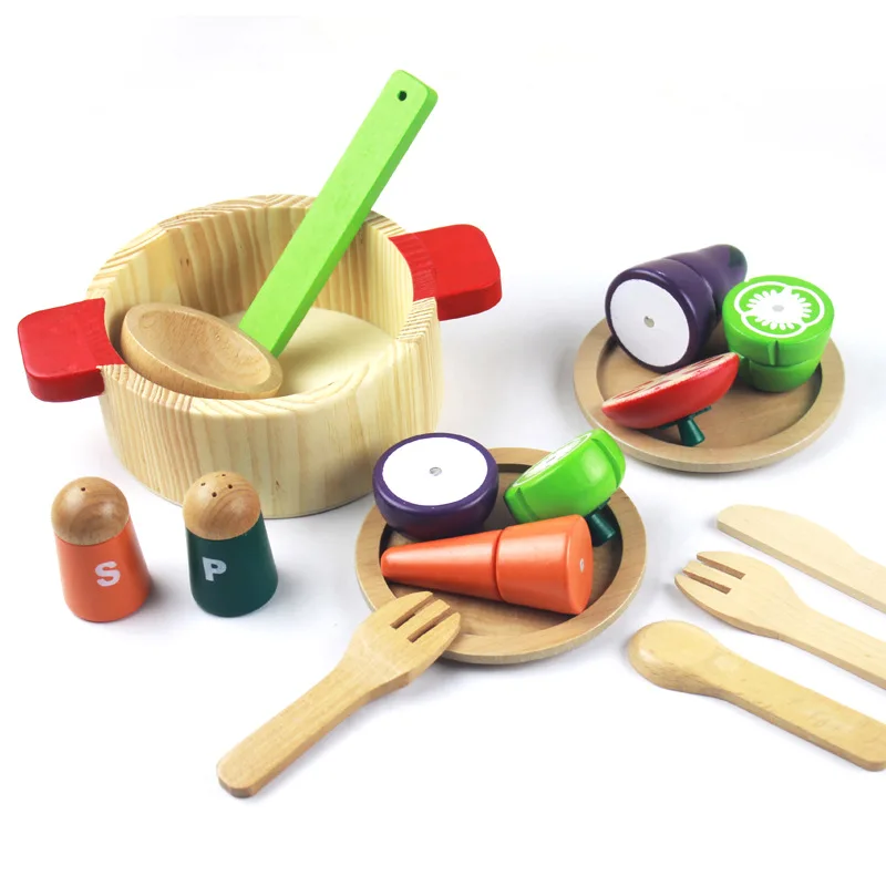 

Large Size Wooden Box Model Magnetic & Vegetable Fruit Cutting Slicer Wooden Children Early Education Play House Toys