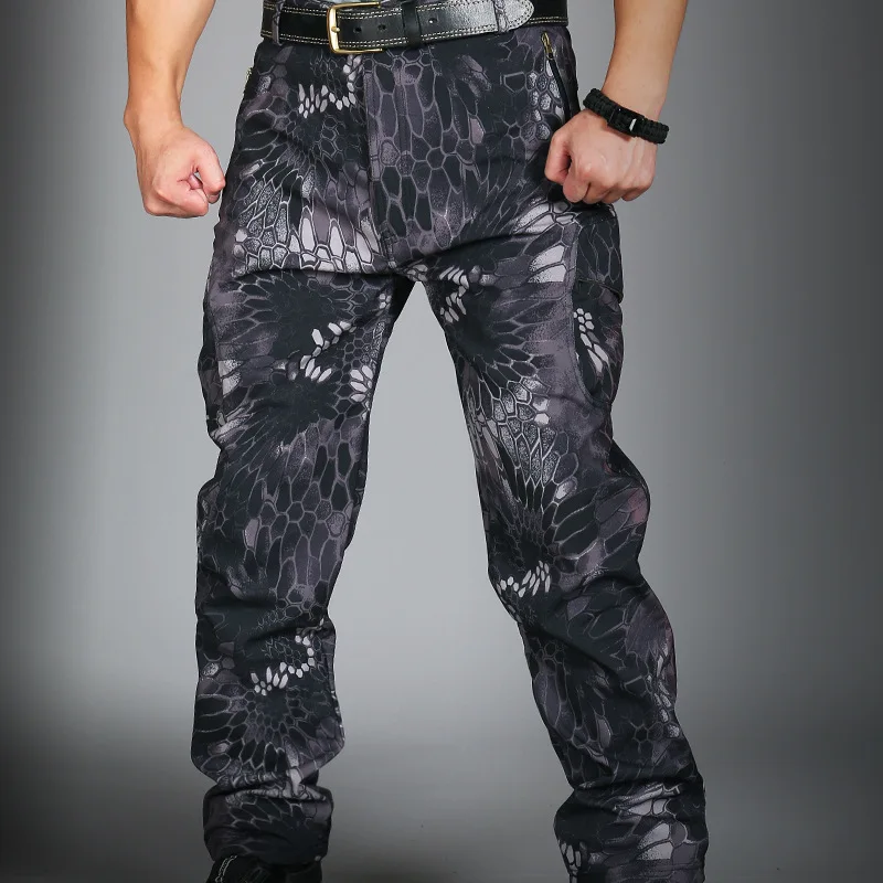 Male Tactic Shark Overalls Soft Shell Charge Pants Outdoors Trekking Training Camping Waterproof Ruling Officials Loose Trousers