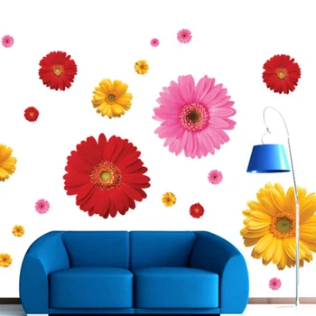 

Chrysanthemums Daisy DIY Wall Decal Wall Stickers Flowers Removable Waterproof Mural For Bedroom Living Room
