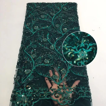 

Latest French Lace Fabric 2020 High Quality African Wedding Lace Fabric, Nigerian Sequin Material Sequin ZX3573