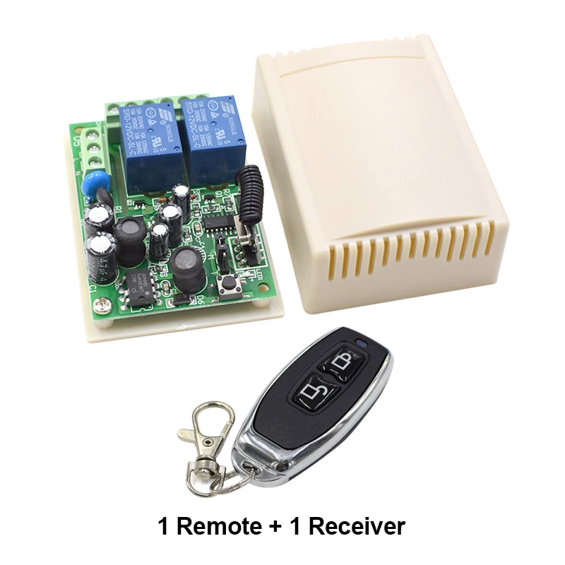 1 RC and 1 receiver 433MHz Universal Wireless Remote AC 110V 220V 2CH rf Relay and Transmitter Remote Control Garage/gate/Light/Fan/Home appliance - Цвет: 1 RC and 1 receiver