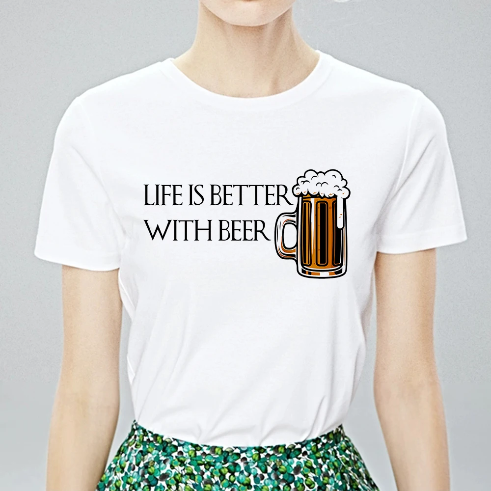 Футболка с пивом Funny LIFE IS BEER летняя классная футболка модные простые футболки
