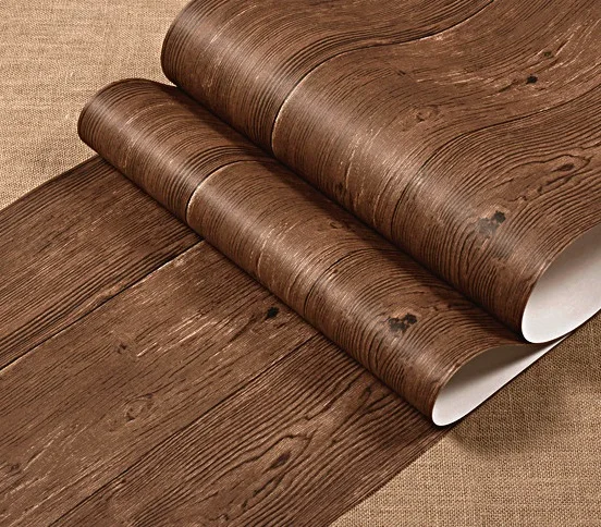 Серый винтажный 3d Деревянный рулон обоев деревенская текстура винил темно