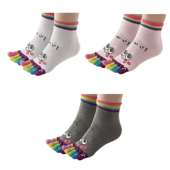 

New Women's Cute Casual Five Toe Crew Athletic Finger Performance Original Weight Micro Toe Socks(Colour：Grey)